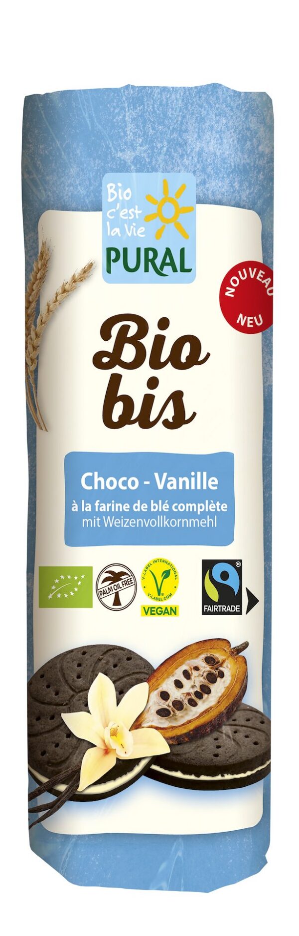 Ciastka markizy kakaowe z kremem waniliowym Fair Trade BIO 320 g — Pural