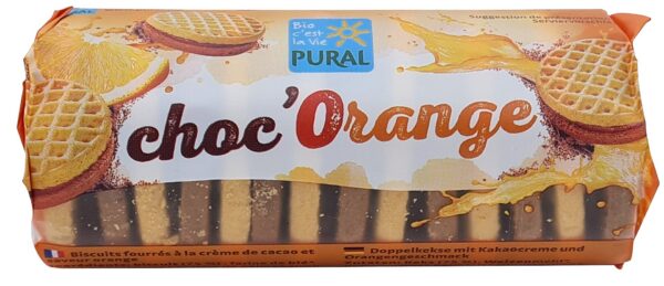Ciastka markizy mini z kremem kakao-pomarańcza BIO 85 g — Pural