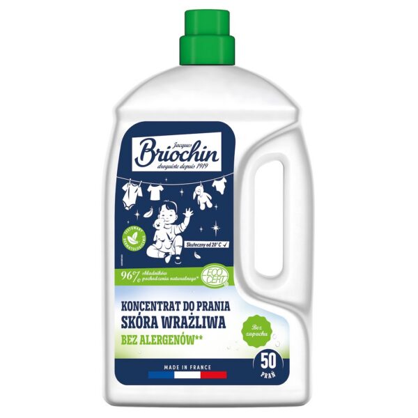 Płyn do prania bezzapachowy dla skóry wrażliwej (koncentrat) ECO 2,27 L (50 prań) — Briochin