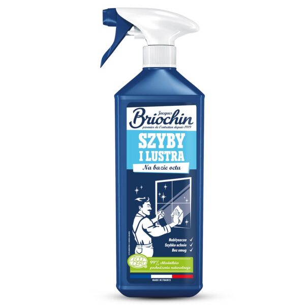 Płyn do mycia szyb i luster z octem w sprayu ECO 750 ml — Briochin