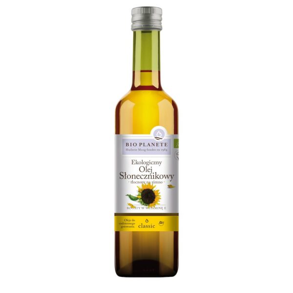 Olej słonecznikowy tłoczony na zimno BIO 500 ml – Bio Planète