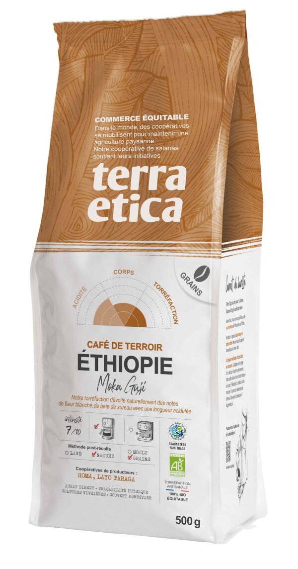 Kawa ziarnista arabica 100 % Moka Guji Etiopia Fair Trade BIO 500 g — Terra Etica