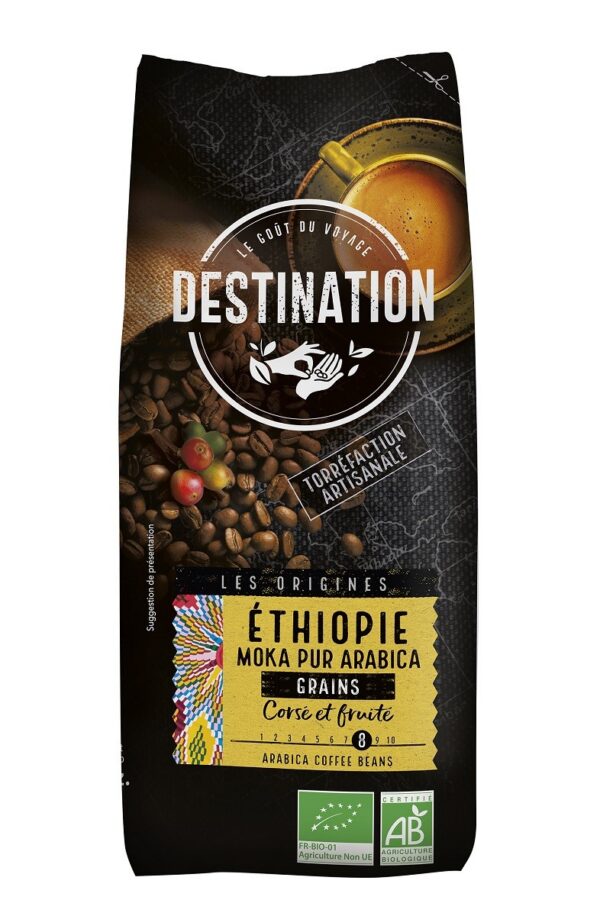 Kawa ziarnista arabica 100 % Etiopia Fair for Life BIO 500 g — Destination