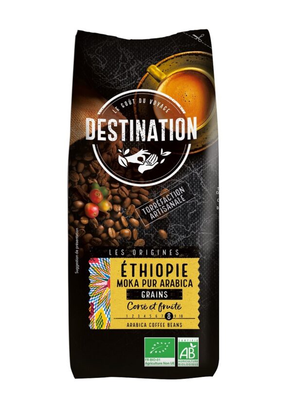 Kawa ziarnista arabica 100 % Etiopia Fair for Life BIO 1 kg — Destination