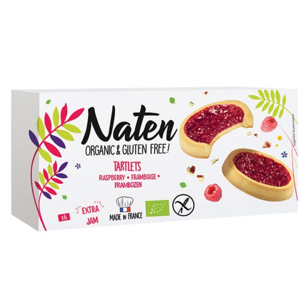 Ciastka tartaletki z dżemem malinowym bezglutenowe BIO 130 g — Naten