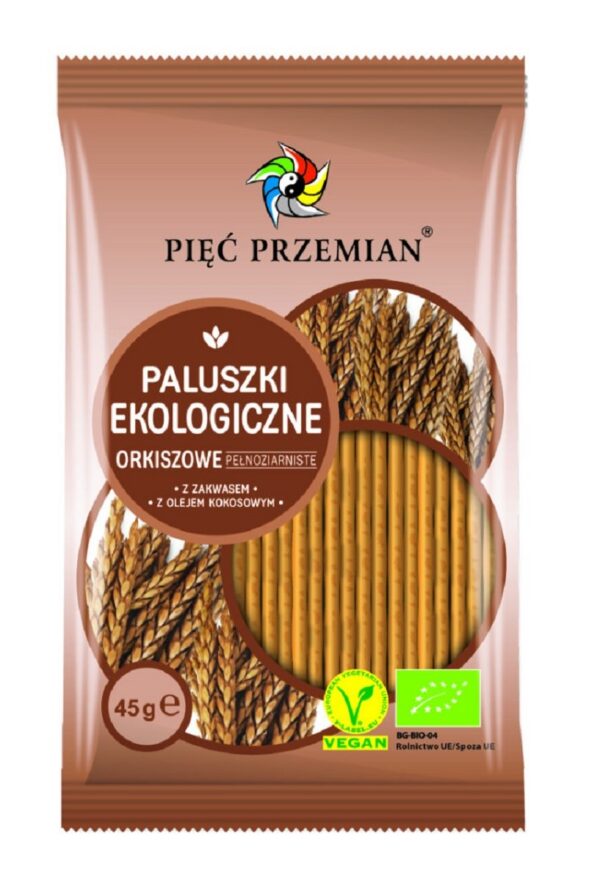 Paluszki orkiszowe pełnoziarniste BIO 45 g — Pięć Przemian