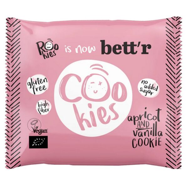 Ciastko z morelą i wanilią bez dodatku cukrów bezglutenowe BIO 40 g — Bett’r