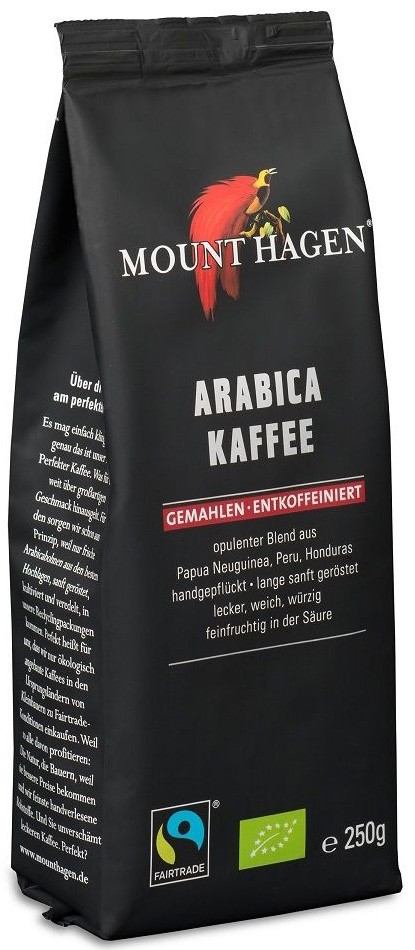 Kawa mielona bezkofeinowa arabica 100 % Fair Trade BIO 250 g — Mount Hagen