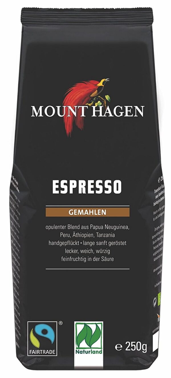 Kawa mielona arabica 100 % espresso Fair Trade BIO 250 g — Mount Hagen