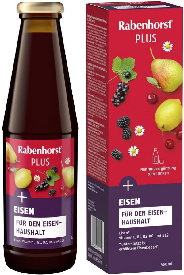 Napój owocowo-ziołowy z żelazem i witaminami C, B1, B2, B6, B12 450 ml — Rabenhorst