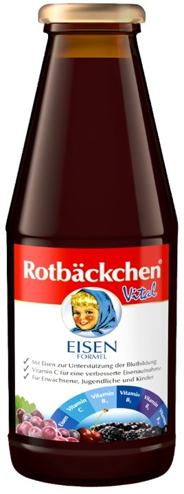 Sok wieloowocowy NFC z żelazem i witaminami C, B1, B2, B6, B12 450 ml — Rotbackchen