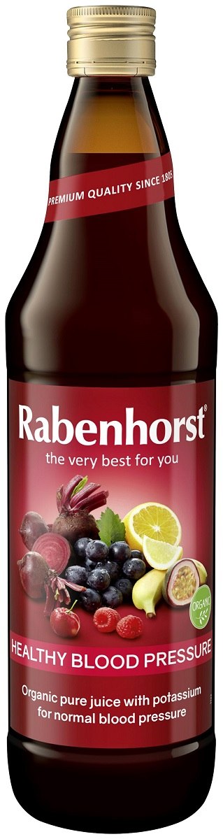 Sok buraczano-owocowy NFC z burakiem, winogronem, pomarańczą, bananem i maliną BIO 750 ml — Rabenhorst