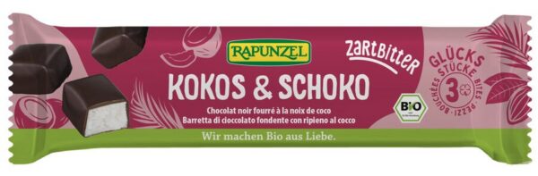 Batoniki kokosowe w czekoladzie gorzkiej BIO 50 g — Rapunzel