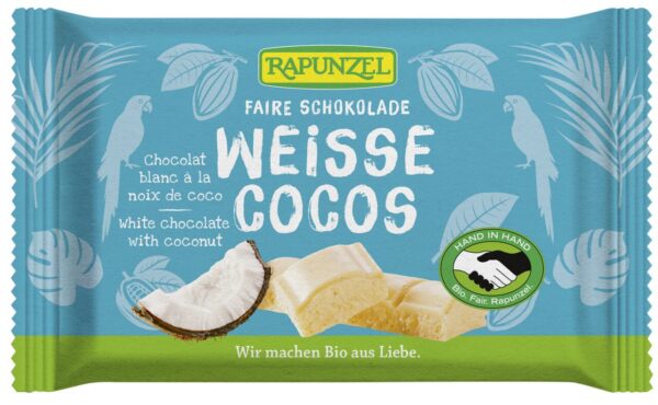 Czekolada biała z wiórkami kokosowymi BIO 100 g — Rapunzel