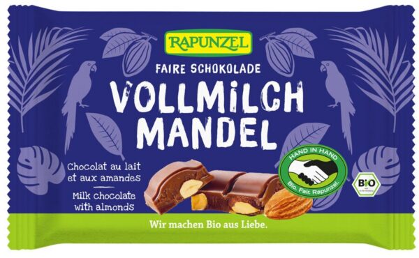 Czekolada mleczna z migdałami BIO 100 g — Rapunzel
