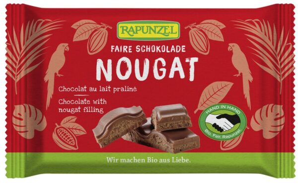 Czekolada mleczna z nadzieniem nugatowym BIO 100 g — Rapunzel