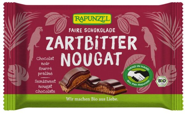 Czekolada gorzka z nadzieniem nugatowym BIO 100 g — Rapunzel