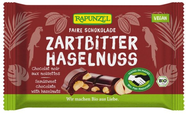 Czekolada gorzka z orzechami laskowymi BIO 100 g — Rapunzel