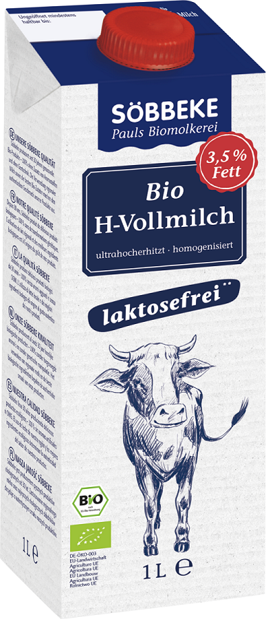 Mleko bez laktozy (3,5 % tłuszczu) BIO 1 L — Sobbeke