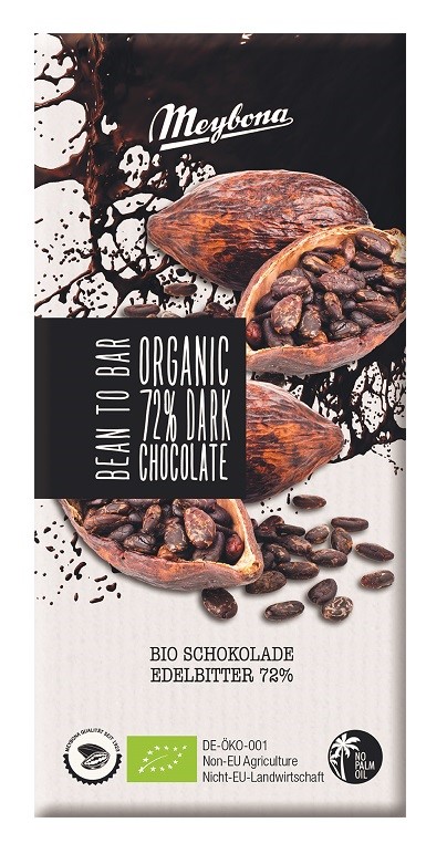 Czekolada gorzka 72 % BIO 100 g — Meybona