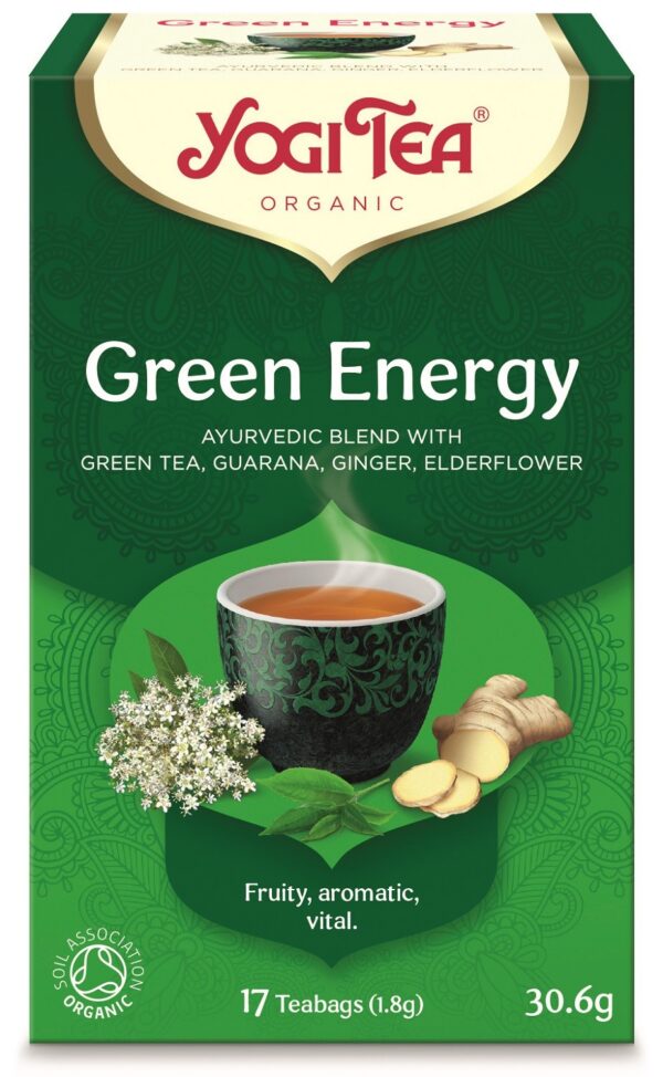 Herbata zielona z trawą cytrynową, guaraną, miętą i imbirem w saszetkach (17 × 1,8 g) BIO 30,6 g — Yogi Tea
