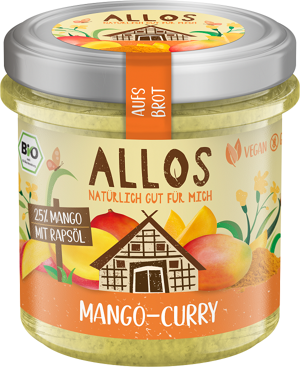 Pasta kremowa z mango i curry bezglutenowa BIO 140 g — Allos