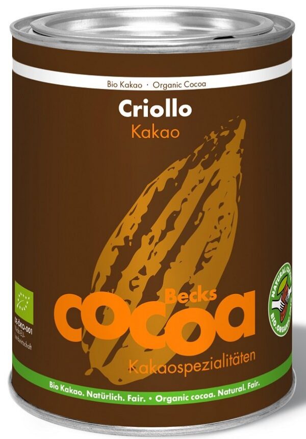 Kakao criollo sproszkowane odtłuszczone bezglutenowe BIO 200 g — Becks Cocoa