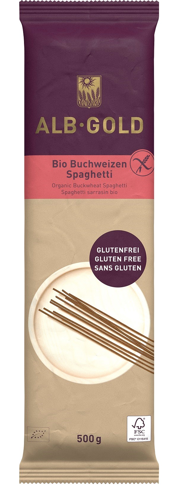 Makaron (gryczany) spaghetti bezglutenowy BIO 500 g — Alb-gold