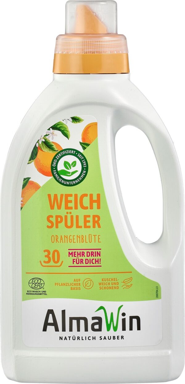 Płyn do zmiękczania tkanin pomarańczowy (koncentrat) ECO 750 ml (30 prań) — Almawin