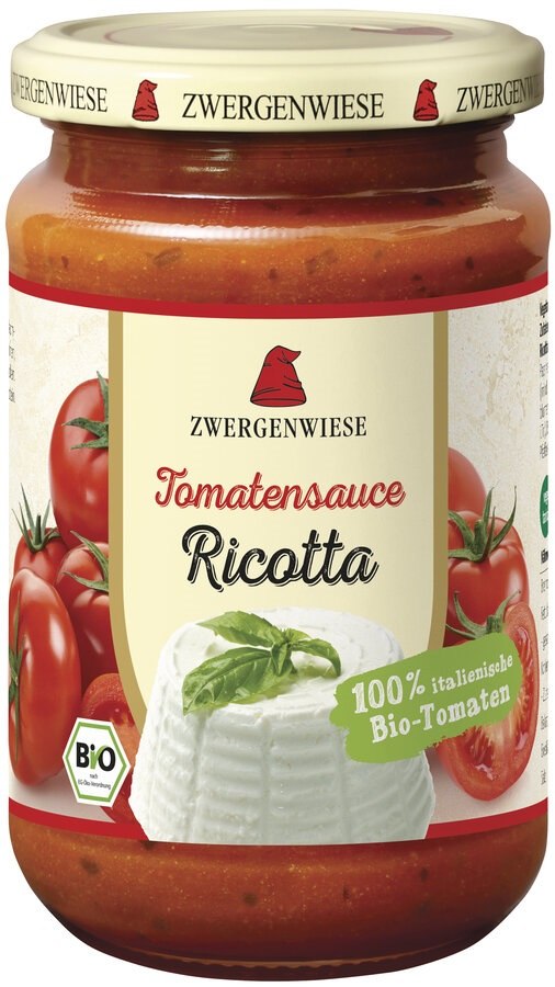Sos pomidorowy z ricottą bezglutenowy BIO 340 ml — Zwergenwiese