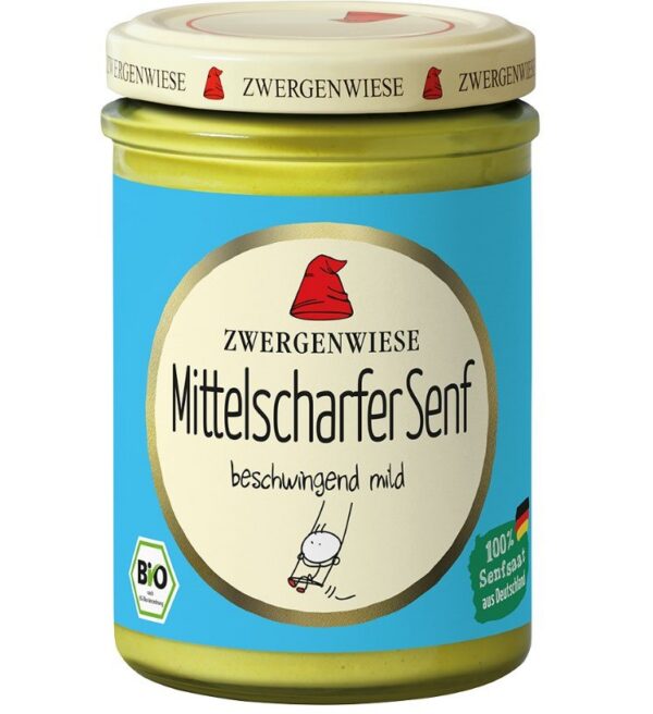 Musztarda średnio ostra bezglutenowa BIO 160 ml — Zwergenwiese