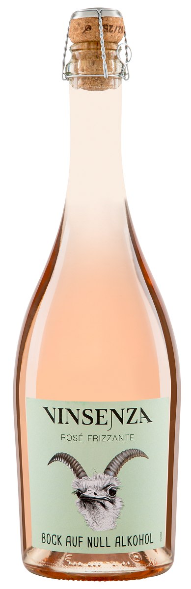 Wino bezalkoholowe frizzante różowe słodkie musujące BIO 750 ml — Vinsenza
