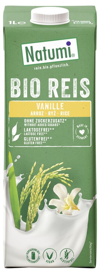 Napój ryżowo-waniliowy bez dodatku cukrów bezglutenowy BIO 1 L — Natumi