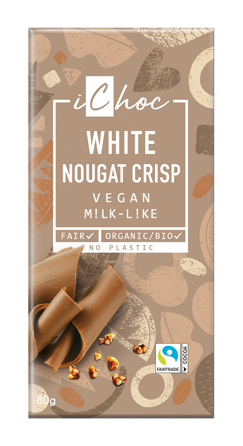 Tabliczka nugatowa z krokantem z orzechów laskowych Fair Trade BIO 80 g — Ichoc