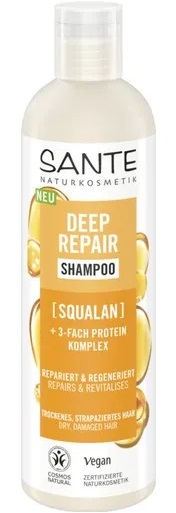 Szampon regenerujący do włosów suchych i zniszczonych skwalan i potrójny kompleks proteinowy ECO 250 ml — Sante
