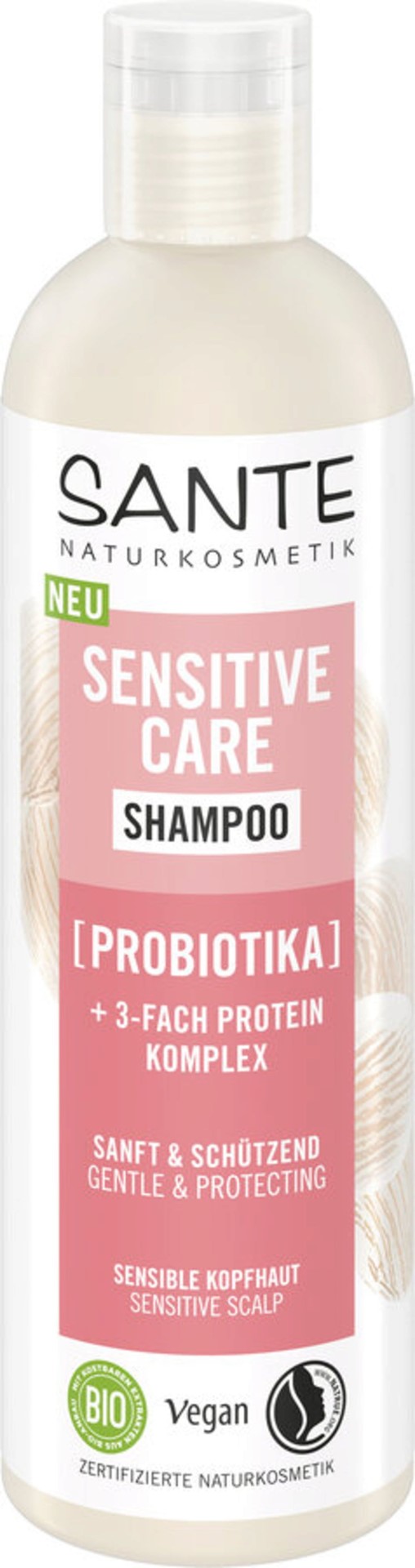 Szampon delikatny do wrażliwej skóry głowy probiotyk i potrójny kompleks proteinowy ECO 250 ml — Sante