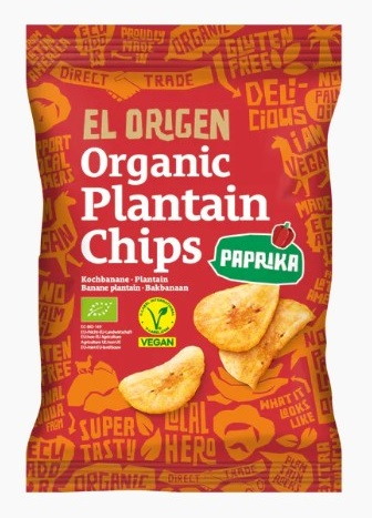 Chipsy z plantana paprykowe bezglutenowe BIO 80 g — El Origen