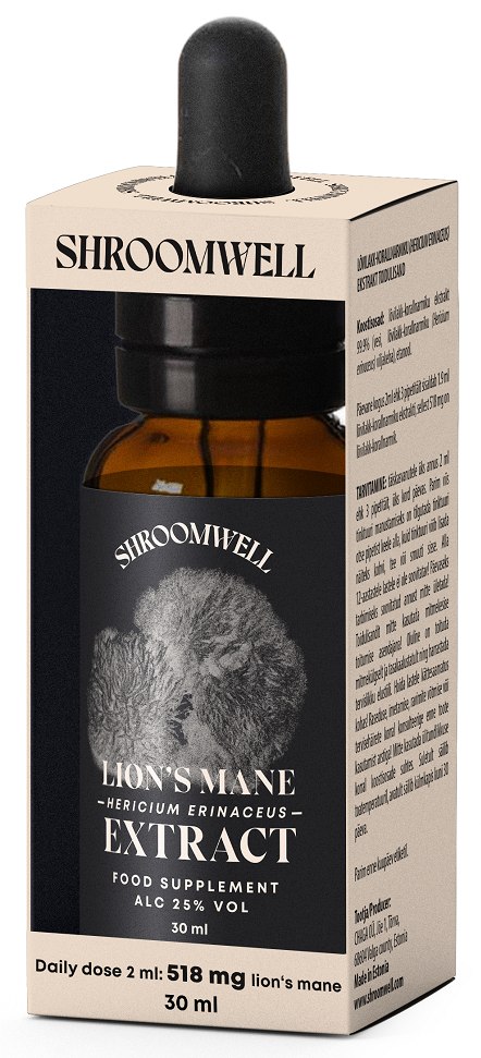 Grzyby soplówka jeżowata (Lion's Mane) ekstrakt w kroplach 30 ml — Shroomwell