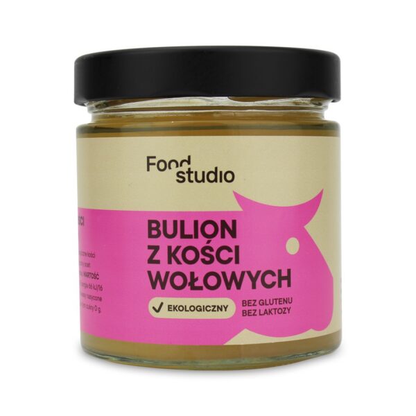 Bulion wołowy w płynie bezglutenowy BIO (słoik) 350 ml — Food Studio