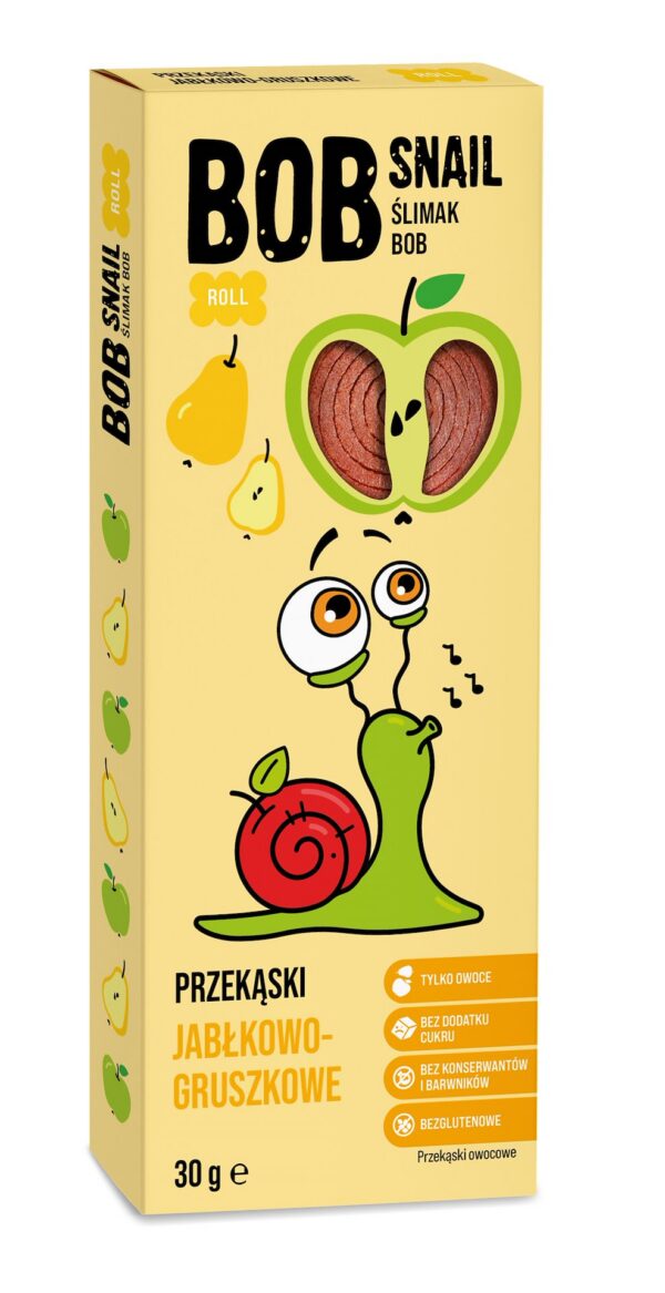 Przekąska roll jabłko-gruszka bez dodatku cukrów bezglutenowa 30 g — Bob Snail