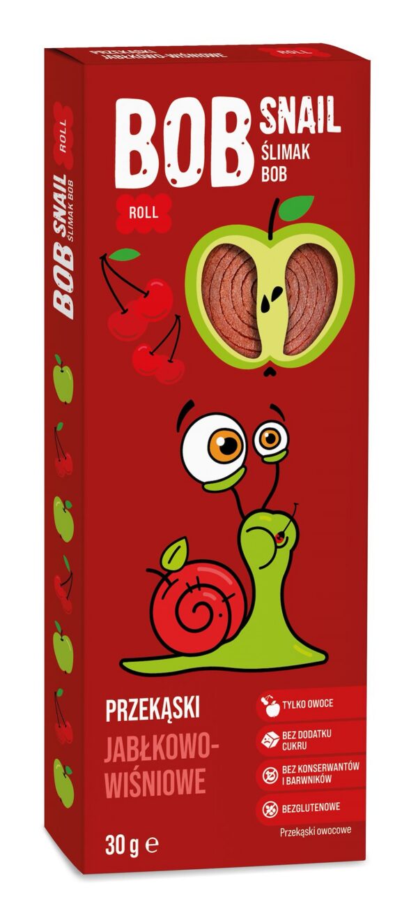 Przekąska roll jabłko-wiśnia bez dodatku cukrów bezglutenowa 30 g — Bob Snail