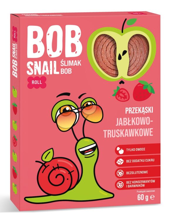 Przekąska roll jabłko-truskawka bez dodatku cukrów bezglutenowa 60 g — Bob Snail