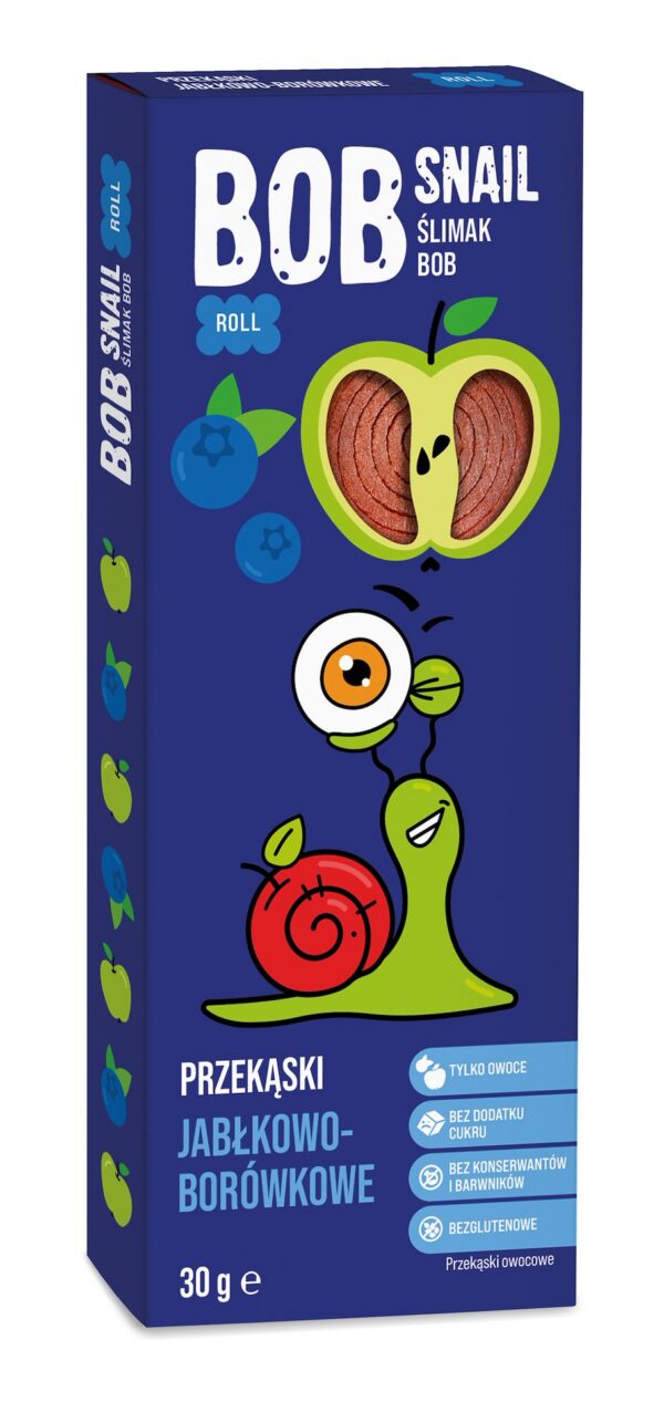 Przekąska roll jabłko-borówka bez dodatku cukrów bezglutenowa 30 g — Bob Snail