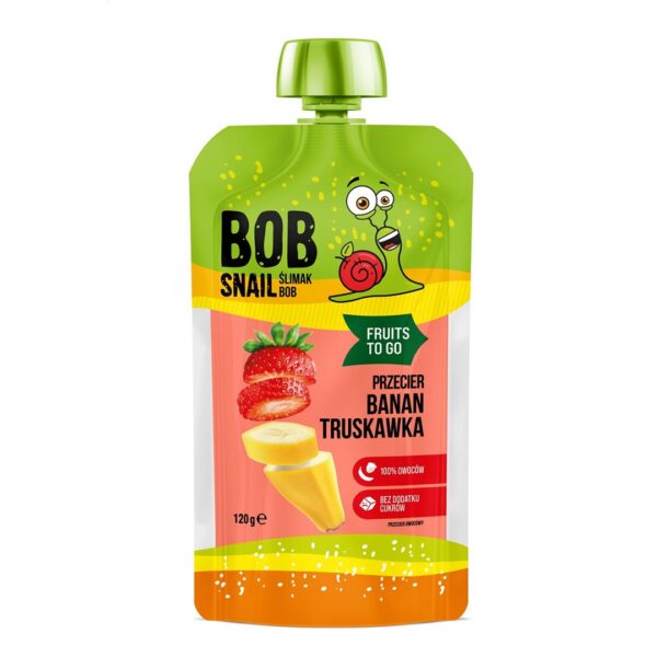 Smoothie banan-truskawka bez dodatku cukrów 120 g — Bob Snail