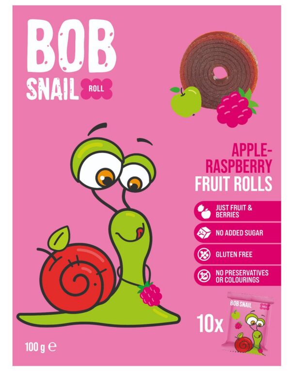 Przekąski roll jabłko-malina bez dodatku cukrów bezglutenowe 100 g — Bob Snail