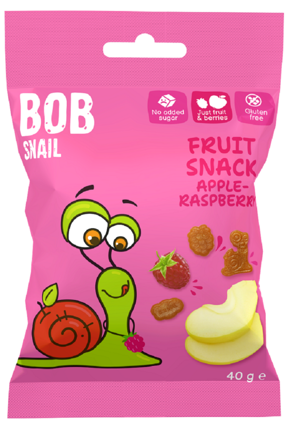 Żelki jabłko-malina bez żelatyny bezglutenowe 40 g — Bob Snail