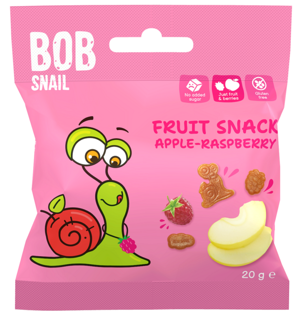 Żelki jabłko-malina bez żelatyny bezglutenowe 20 g — Bob Snail