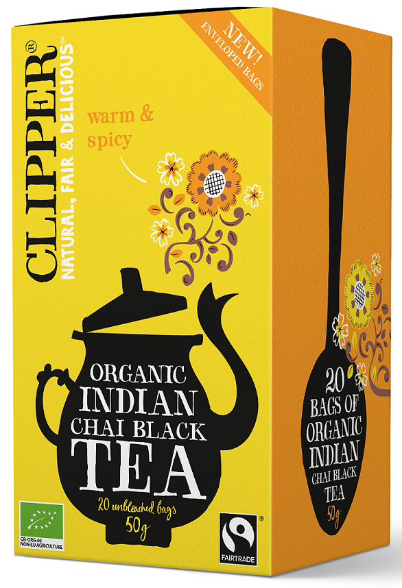Herbata czarna chai z cynamonem i goździkami Fair Trade BIO (20 x 2,5 g) 50 g — Clipper