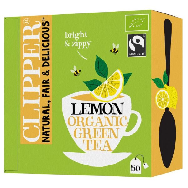 Herbata zielona z cytryną Fair Trade BIO (50 x 1,85 g) 92,5 g — Clipper