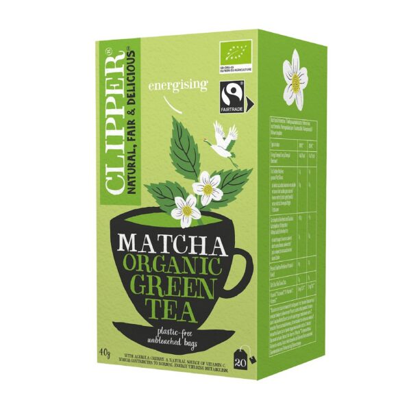 Herbata zielona z acerolą i matchą Fair Trade BIO (20 x 2 g) 40 g — Clipper